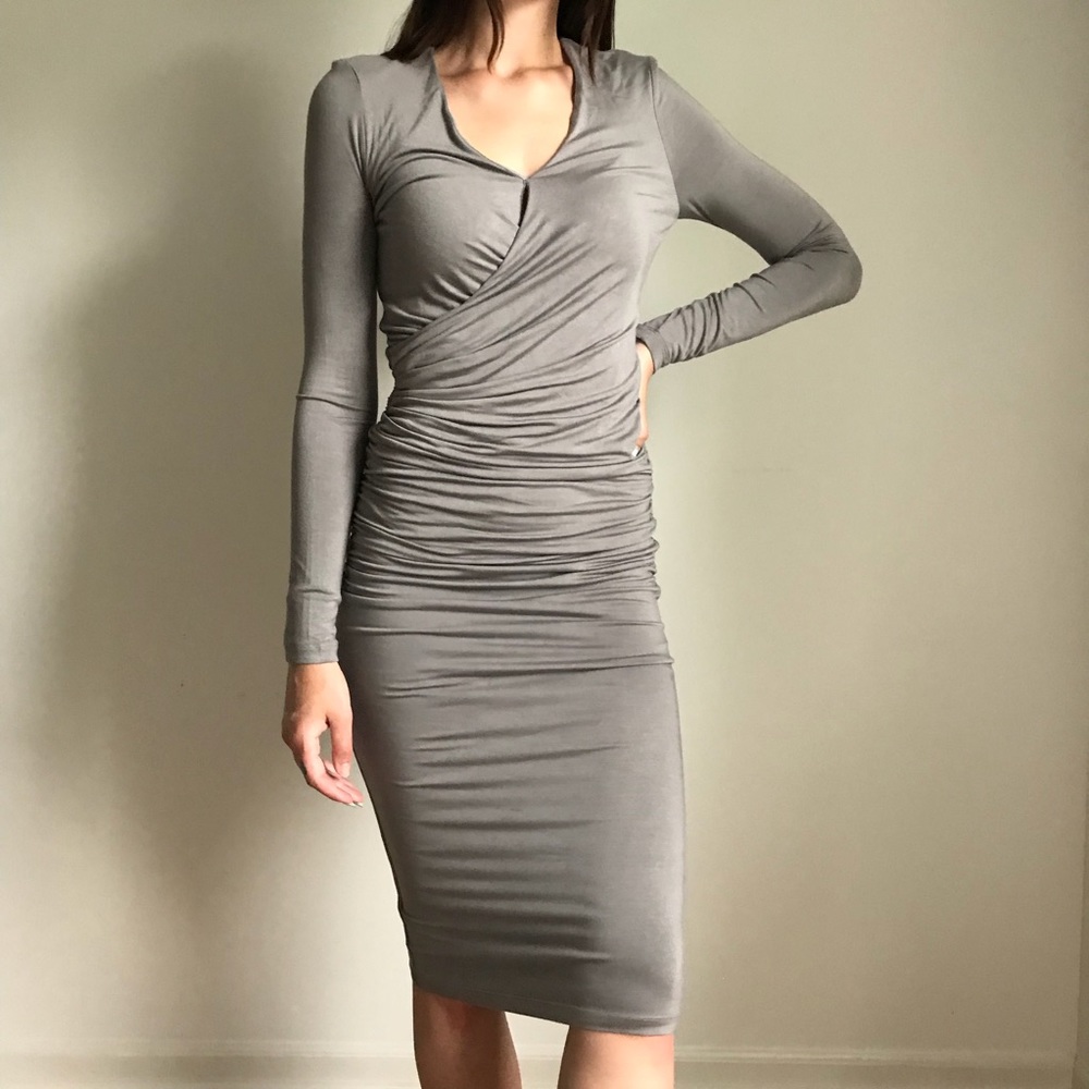 Bebe Gray Midi Dress